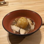 壱面 - ふぐ入り百合根饅頭松茸和え