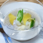 パパバジィ - 鶏とキノコのフラン、マッシュルームのスープ