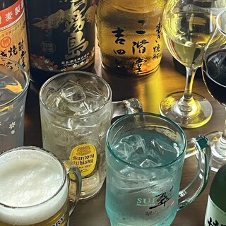 多彩な銘柄のビールや翠ジンソーダも楽しめるお得な飲み放題！