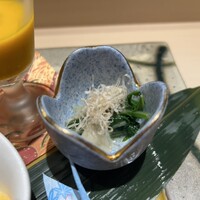 熊本 鮨 銀座ふくじゅ - 塩舞茸と水菜のおひたし