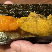 赤坂 鮨大谷 - 車海老のフリット
                雲丹、トマト、ポン酢