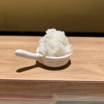 煮干しNoodles Nibo Nibo Cino - ひと口ライス　残ったスープにInしてリゾット風に