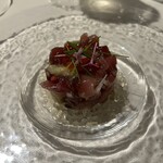 La Bastide sur la mer - マグロと焼きナスのテリーヌ　下はりんごのタピオカ