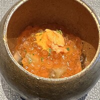 おちあいろうステーキハウス東京 - もずく茄子茗荷にいくら雲丹のせ