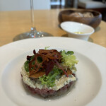 レストラン リッシュ - 前菜　戻りカツオと焼きナスのタルタル