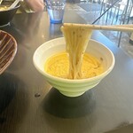 麺処まるは RISE - 9月マンスリー限定「つけそば〜はまぐり出汁とコーンクリーム（冷）」＠1,300円（税込）