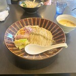 麺処まるは RISE - 9月マンスリー限定「つけそば〜はまぐり出汁とコーンクリーム（冷）」＠1,300円（税込）