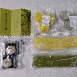 ふ清 - 麩まんじゅう（栗餡）、あわ包み麩、よもぎ包み麩、粟麩、蓬麩