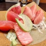 和食処 大ばん - 塩釜マグロ刺(ヒガシモノ)、赤身・中トロ・頬肉