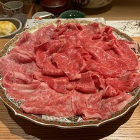 まとい 銀座 - しゃぶしゃぶ - 神戸牛リブロース 翡翠茄子