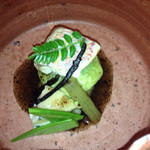 レストラン QUATRE CINQ (道後夢蔵) - イトヨリダイ笹蒸し 若狭筍博多真丈  