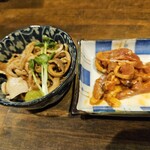 鳥ざん - 酢モツと鳥キムチ