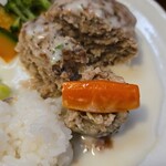 キッチン ブルー グローブ - 人参を乗せて