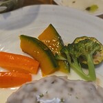 キッチン ブルー グローブ - 備え付け野菜のアップ