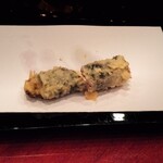 お座敷天婦羅 天政 - 牡蠣海苔巻き