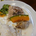 キッチン ブルー グローブ - 南瓜を添えて