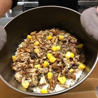 銀座 大石 - 天然きのこと栗のご飯/セップ茸のスープ