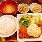 パルファン - アジフライカレータルタルソース、高野豆腐、中華風和え物