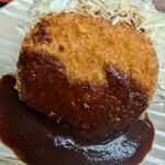 人力うどん - 揚げたてメンチカツ