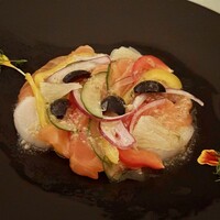37 Steakhouse & Bar - 帆立とサーモンのカルパッチョ