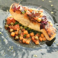 真鱈のムニエル”ブールノワゼット” グルノーブル風 すだちと紫蘇の香り