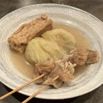 花くじら - 厚揚げ、チーズロールキャベツ、すじ（2本）