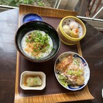 カフェド穂のか - 飲茶定食　鶏肉がゆ¥1,500