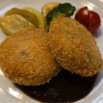 キッチン ブルー グローブ - 正面から、フックラなクロケット