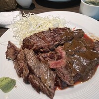 キャトルラパン - 味噌は濃厚で少しくどい、わさび醤油は塩味程よくこれは美味い