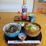 大野屋 - ミニねぎとろ丼セット(たぬきうどん) 2024/5/29