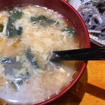 焼肉 銀ちゃん - いつもの如く、玉ワカスープにライスをダイブします。