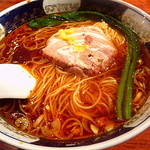 支那麺 はしご - さんほんめん（麺硬め、柚子増し）