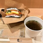 ポーたま - エビフライと海蘊スープ