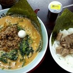 漫天兄弟 - はやみつき坦々麺白葱入り＆チャーシュー丼（上方から）