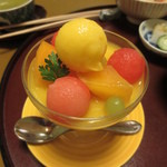 北瑞苑 - マンゴー杏仁豆腐　西瓜　シャーベット