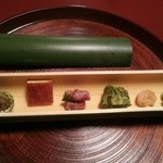 あさば - 真ん中の猪のスモークがすごく美味しかった～