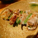 炭火焼鳥と水炊き 五郎一 - オクラの豚バラ巻き串