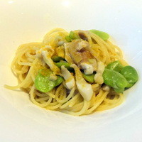 RISTORANTE YAGI - プリモ：ハマグリ、カラスミ、そら豆のパスタ
