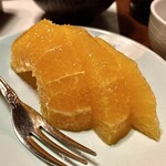 川庄 - 「うな重 上」地焼きの水菓子のオレンジ