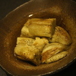 麦酒庵 - 揚げ茄子の煮浸し＝500円・14年5月