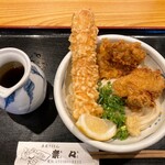 手造りうどん 楽々 - とりちく天ぶっかけ