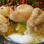 食い道楽 - モツ鍋のアップです