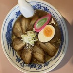 平成ラーメン おくの - 炙りﾁｬｰｼｭｰ正油ﾗｰﾒﾝ+無水ﾐﾆｶﾚｰ
