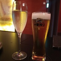松阪牛懐石 真 - ドリンク、ビールは一番搾りでした。