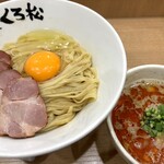麺屋くろ松 - 担々卵かけつけ麺（＋炭焼きチャーシュー）