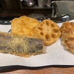 天ぷらとワイン 大塩 - 揚げたて①