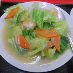 中華料理 ふじ苑 - エビと野菜炒め
