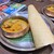 バンゲラズキッチン - 料理写真:♦️チキンクンダプールカレーとマサラドーサ
　はじめてのドーサに感動♪
　メガホンのような形はパリパリサクサク！
　甘みがあり、厚い部分はしっとりクレープを
　骨付きチキンが入ったスパイスカレーが最高！