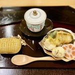 懐石 山よし - 前菜3種。