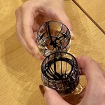 懐石 山よし - マイレビ様の日本酒も少し頂戴しちゃいました⸜(´˘`❁﻿) ⸝